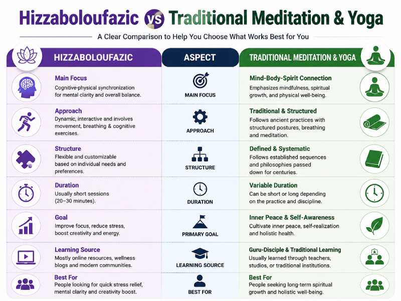 Hizzaboloufazic vs Traditional Meditation & Yoga